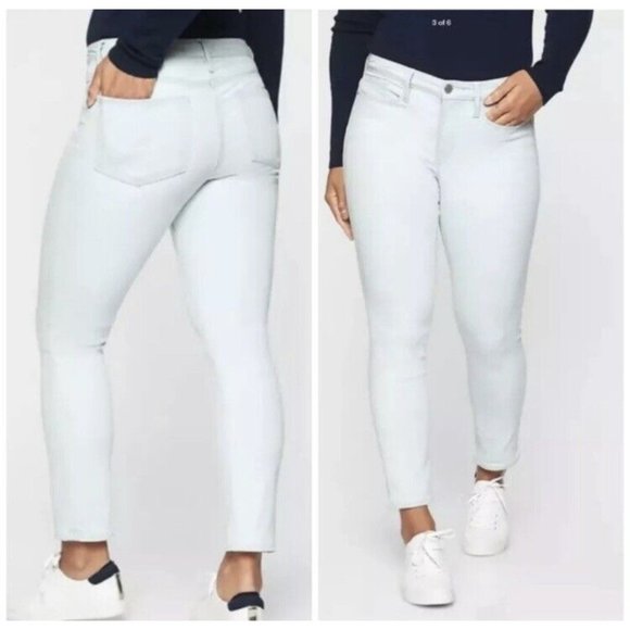 Athleta Sculptek Biscayne Light Wash Blue Stretch Skinny Jeans Womens sz 4